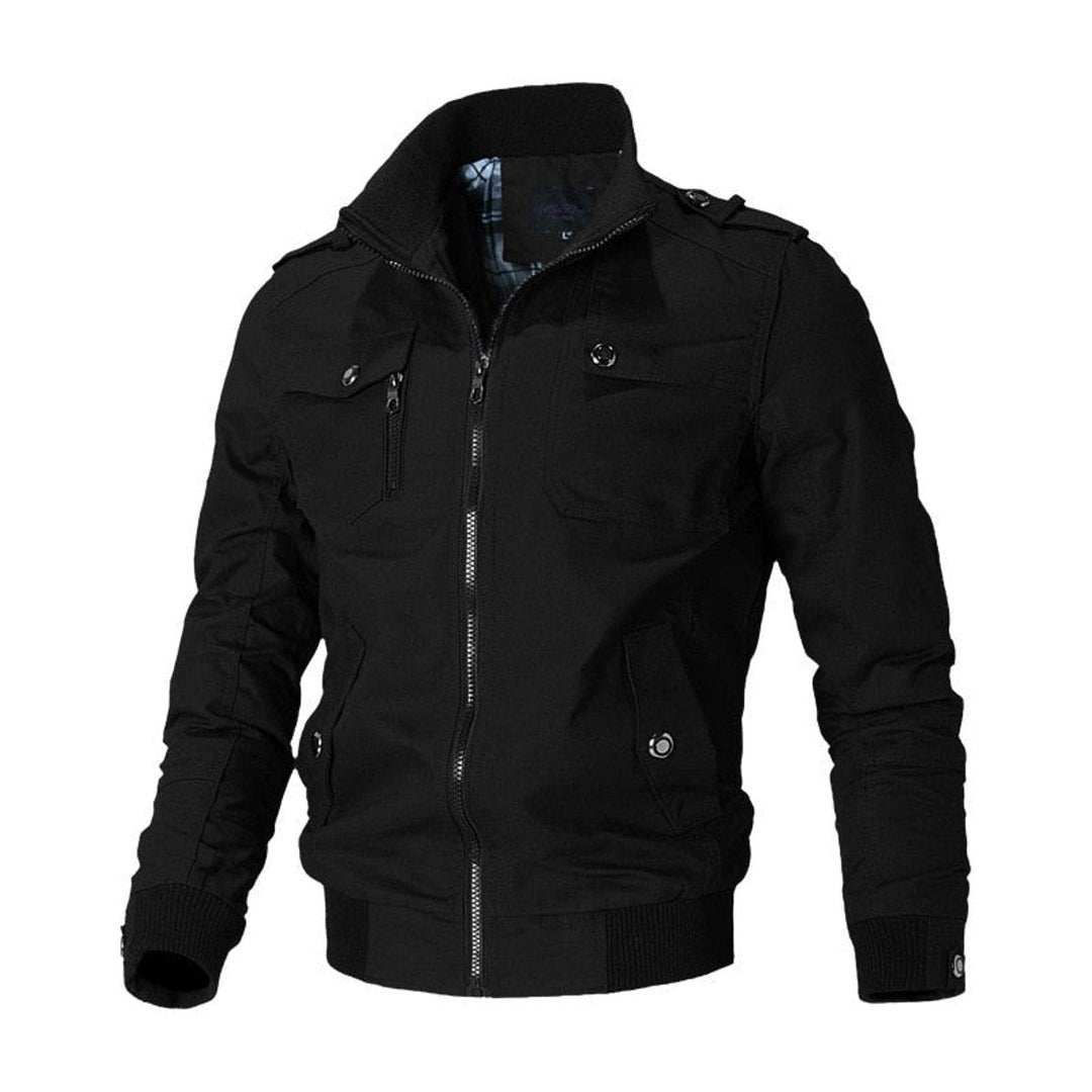 Herren Winterjacke im Bomberstil mit Reißverschluss in Schwarz