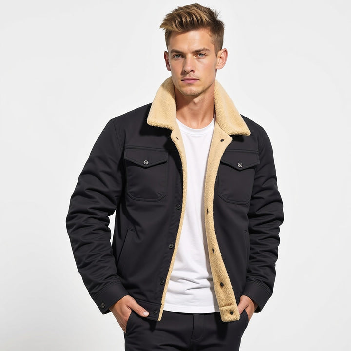 Herren Winterjacke mit Sherpa-Futter (3)