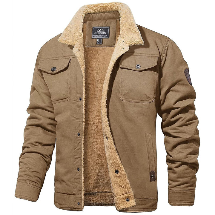 Herren Winterjacke mit Sherpa-Futter in Khaki