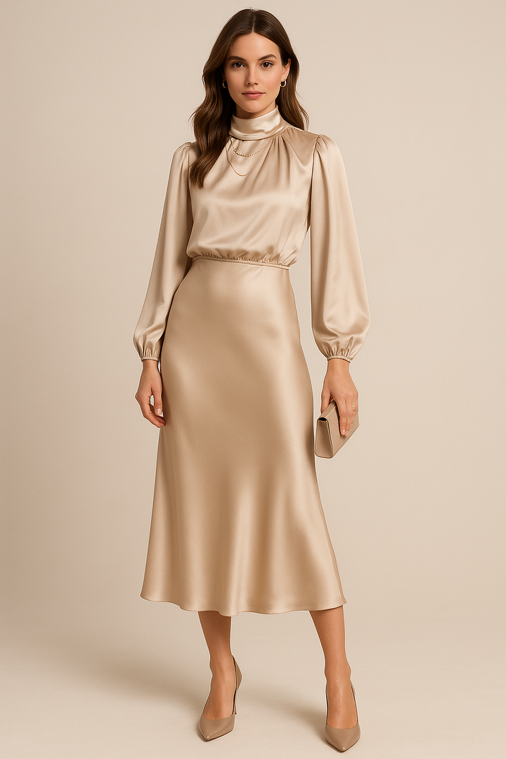 High Waist Midi Dress weddingguest