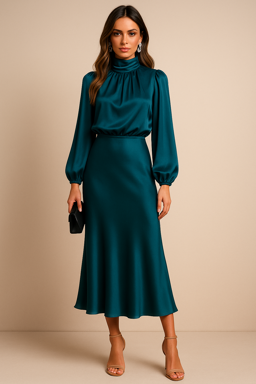 High Waist Midi Dress weddingguest (24)