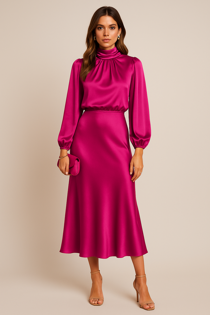 High Waist Midi Dress weddingguest (25)