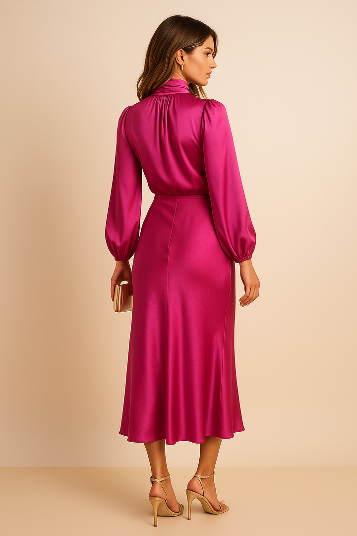 High Waist Midi Dress weddingguest (8)