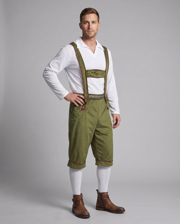 Hombre Pantalón Cuero Oktoberfest Tradicional