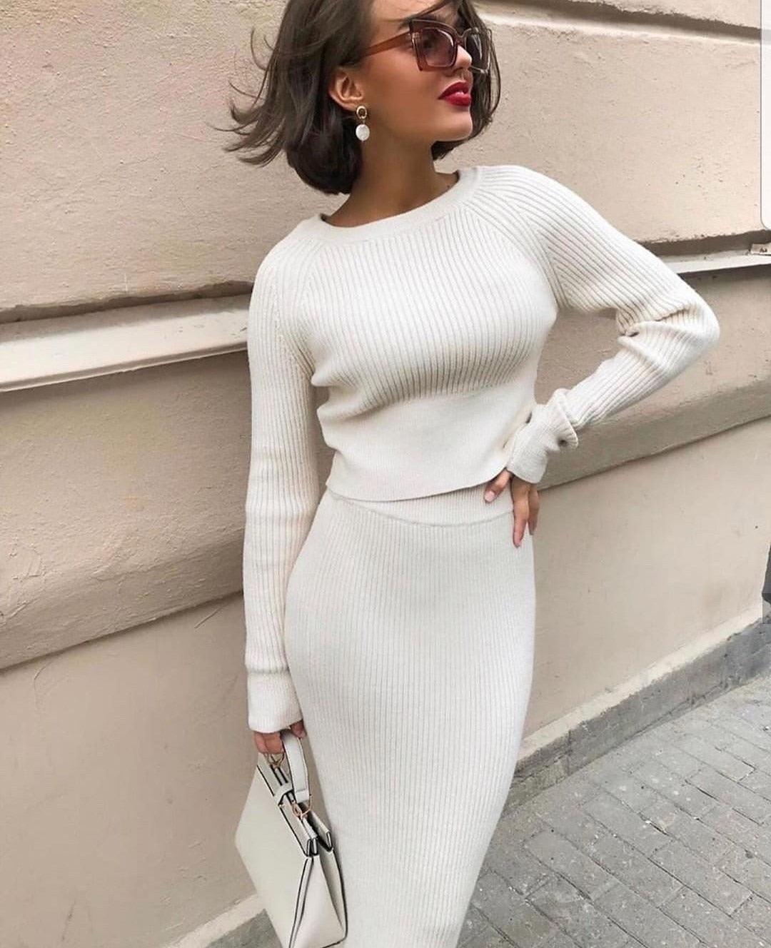 I 2-teiliges Set für Damen Fall en Blanco