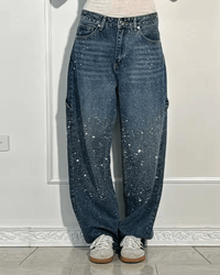 Noa | Jeans mit Schlag für Damen mit Glanzfinish