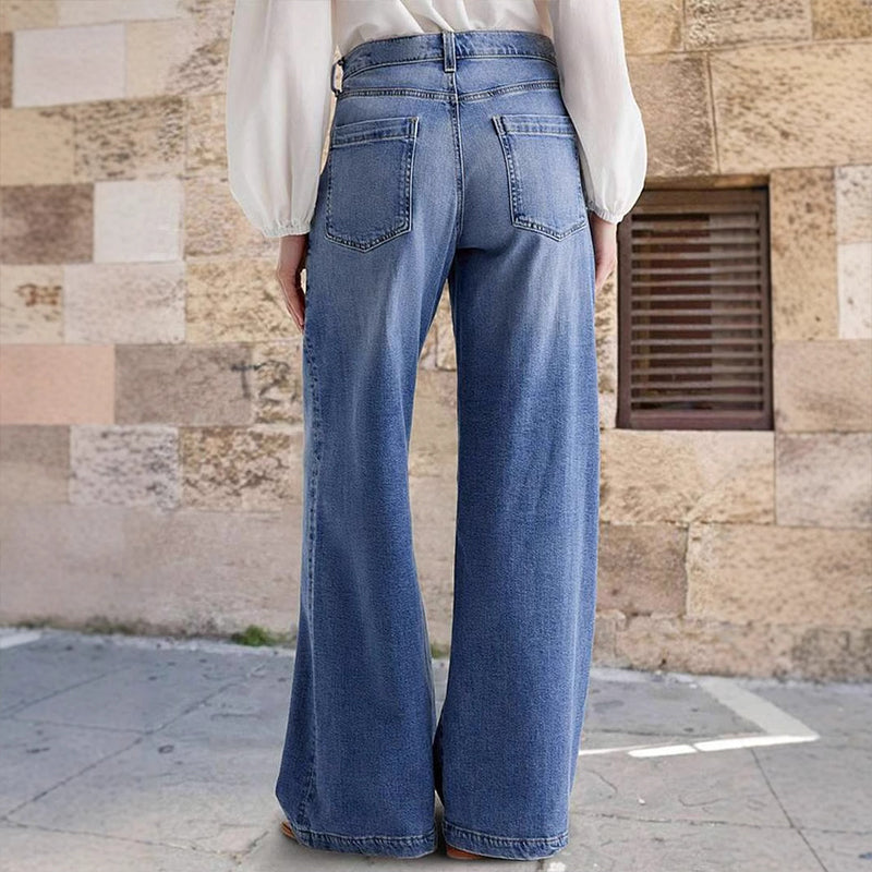 Jeans Ancho Mujer de Cintura Alta (5)