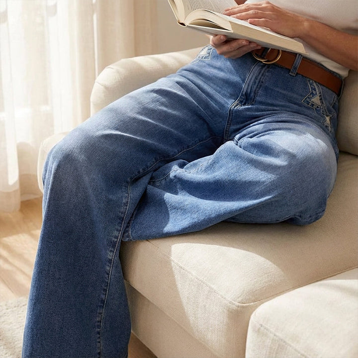 Jeans Ancho Mujer de Cintura Alta (7)