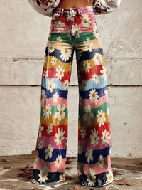 Ainhoa | Weite Damenjeans mit Vintage-Muster