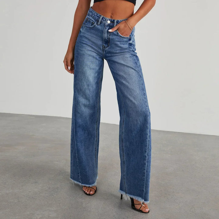 Jeans Anchos de Talle Alto para Mujer (10)