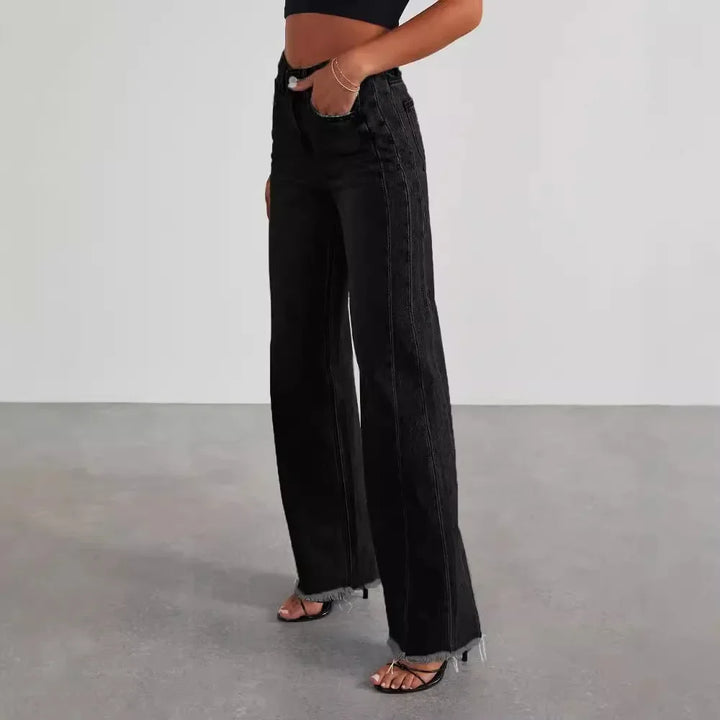Jeans Anchos de Talle Alto para Mujer (6)