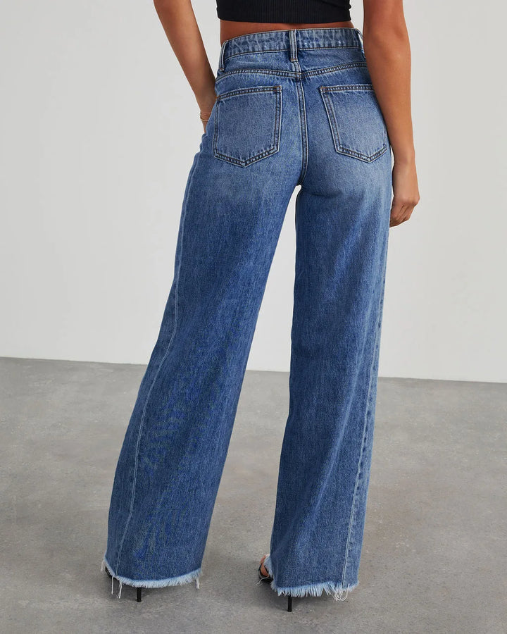 Jeans Anchos de Talle Alto para Mujer (9)
