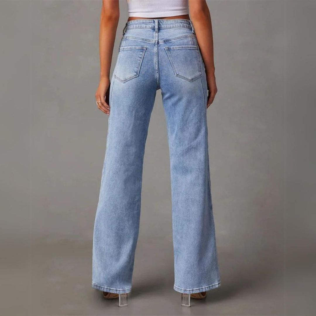 Jeans Bootcut Mujer Azul Moderno (3)