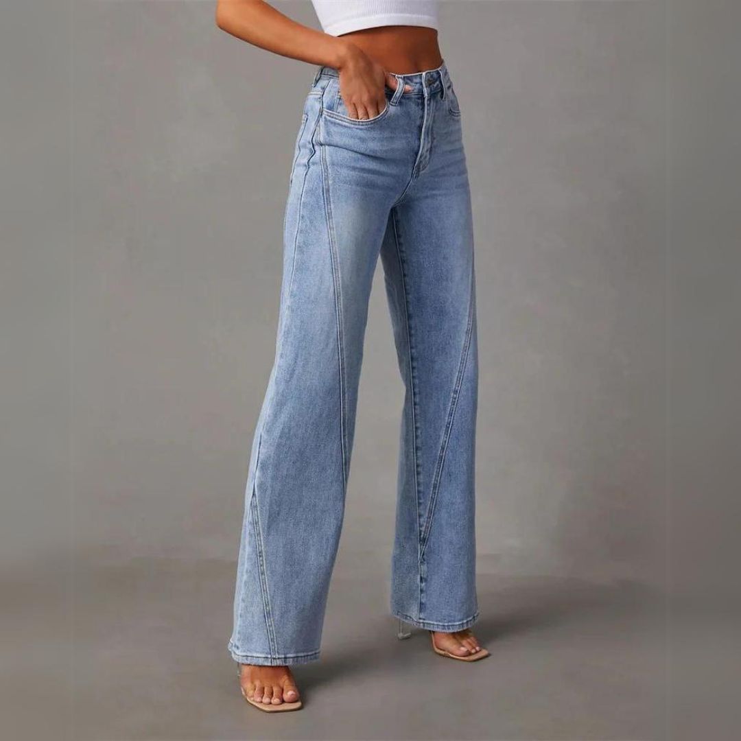 Jeans Bootcut Mujer Azul Moderno (4)