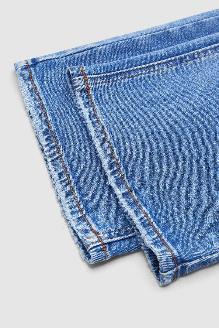 Jeans clásicos rectos mujer cintura media (10)