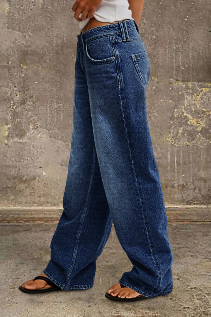 Jeans clásicos rectos mujer cintura media (13)