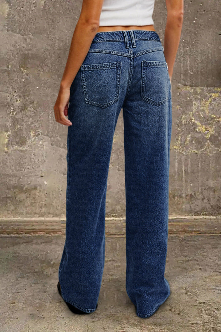 Jeans clásicos rectos mujer cintura media (14)