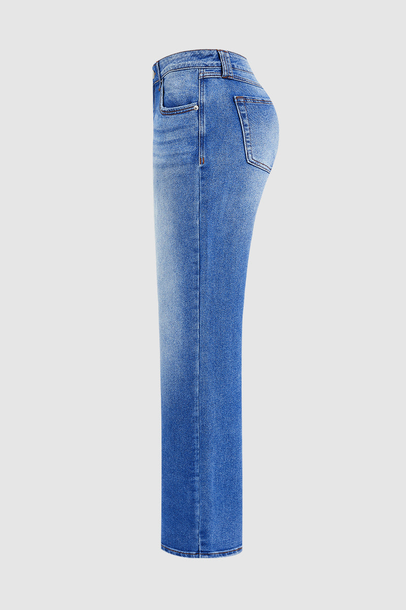 Jeans clásicos rectos mujer cintura media (6)