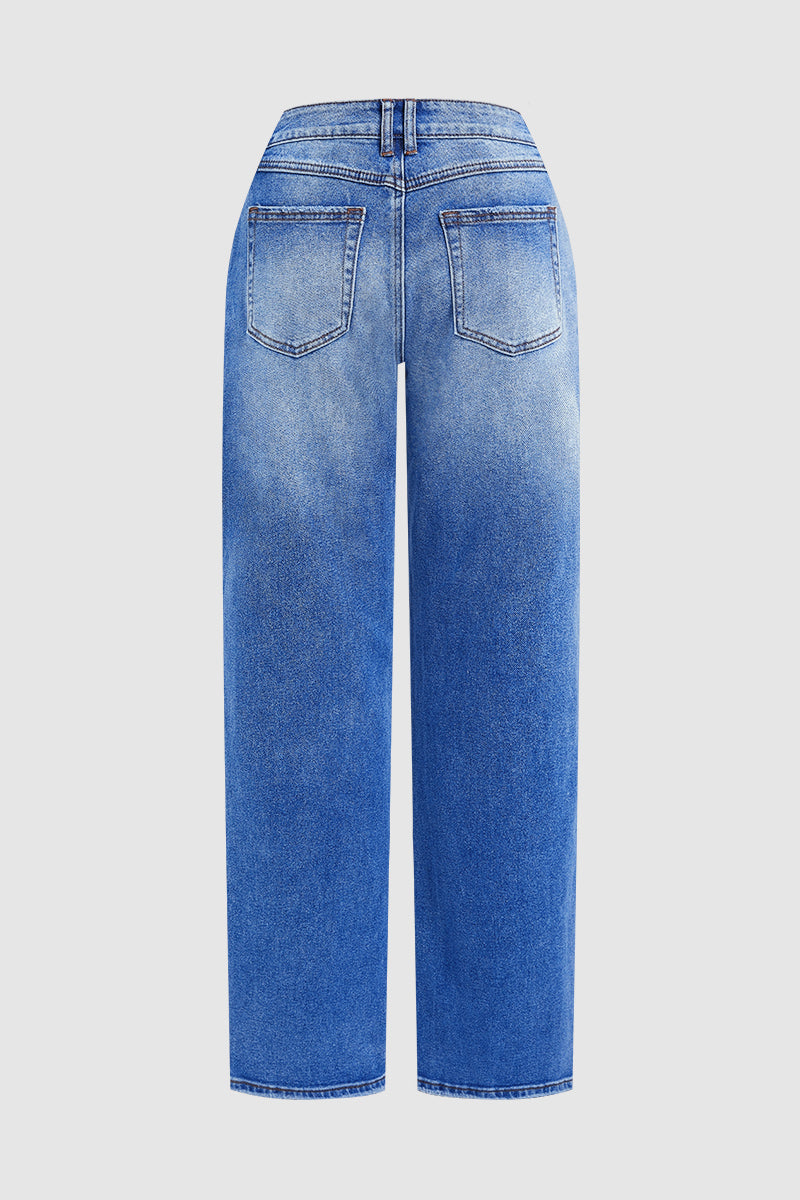 Jeans clásicos rectos mujer cintura media (7)