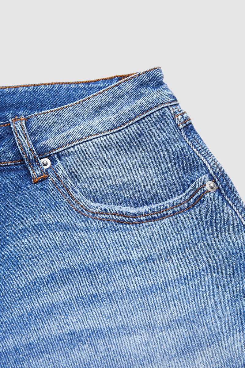 Jeans clásicos rectos mujer cintura media (8)