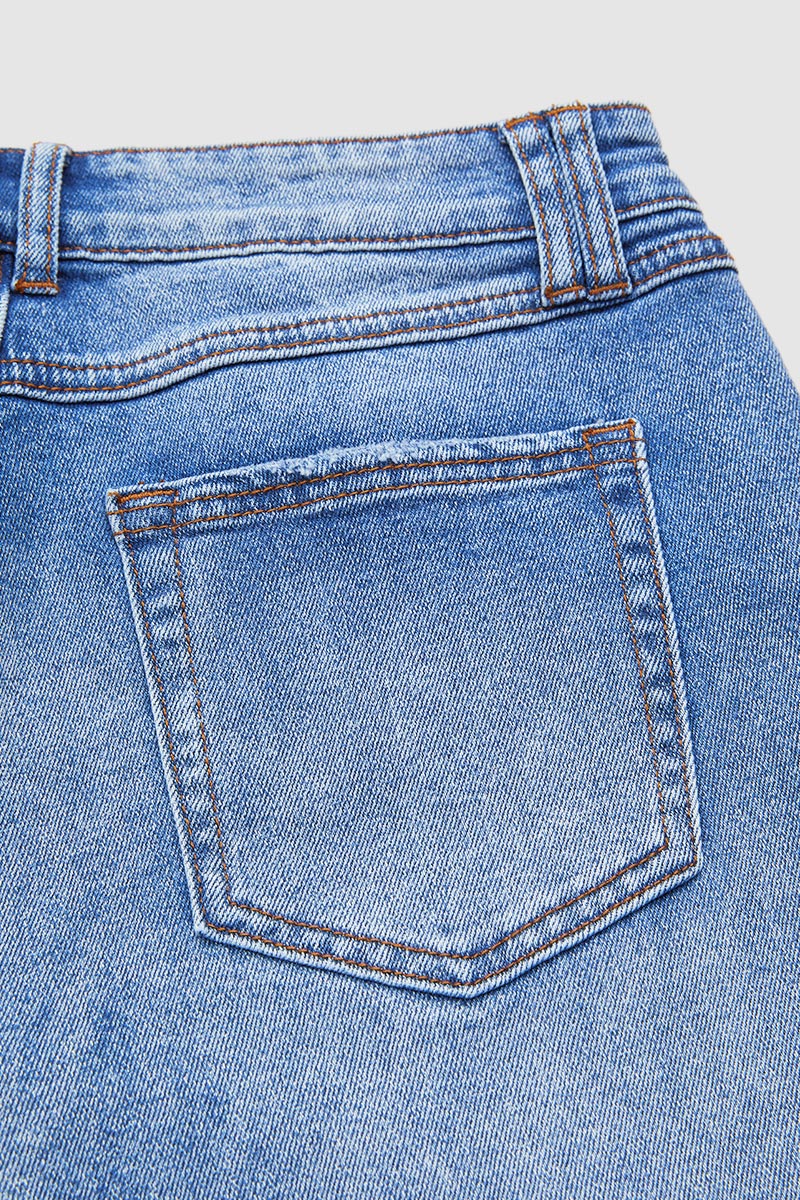 Jeans clásicos rectos mujer cintura media (9)