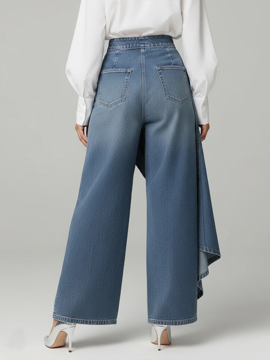 Jeans Mujer Cintura Alta Pierna Ancha Relajado (2)