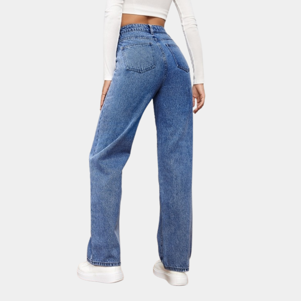 Jeans Rectos de Cintura Alta para Mujer (2)