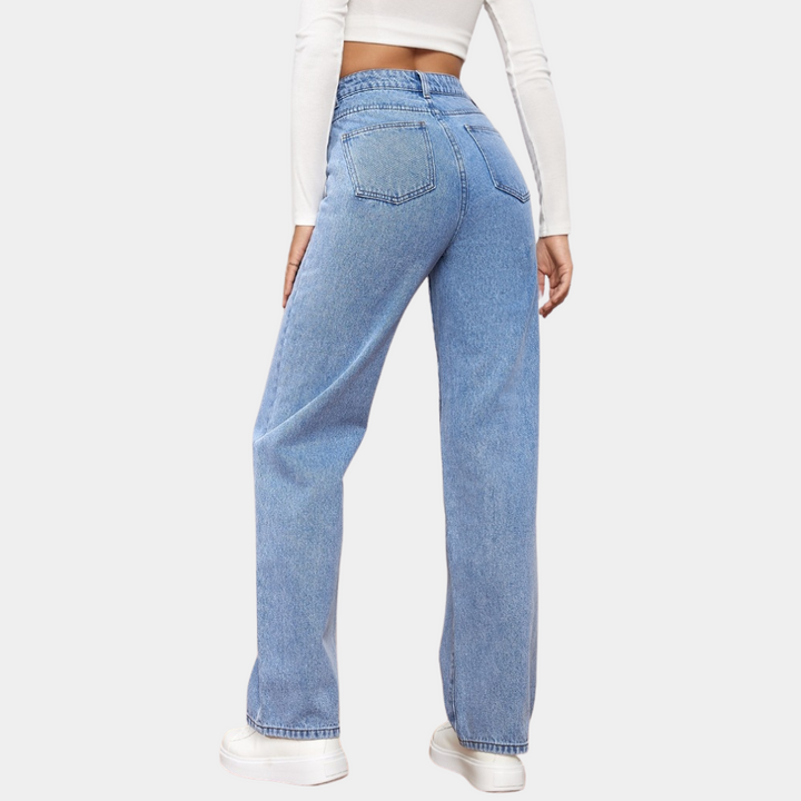 Jeans Rectos de Cintura Alta para Mujer (7)