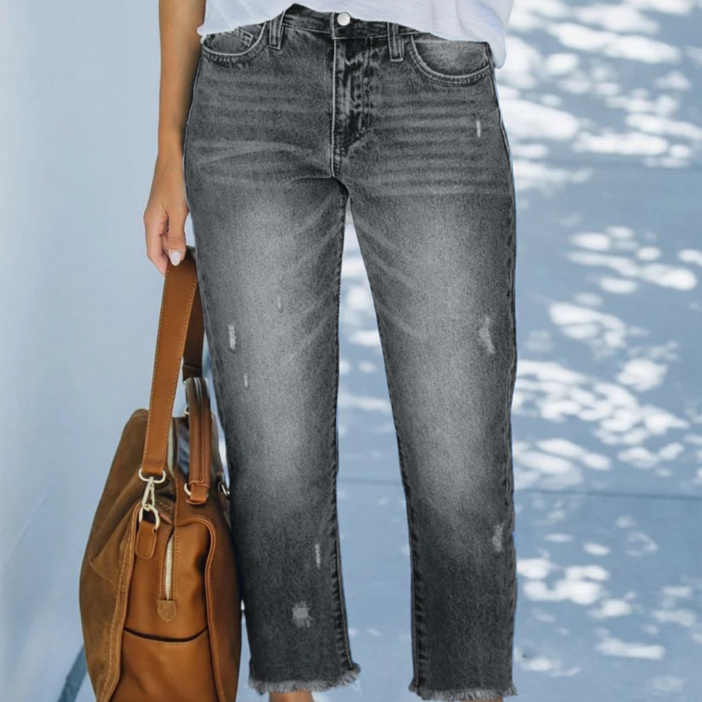 Jeans Retro Cortos Rectos para Mujer (9)