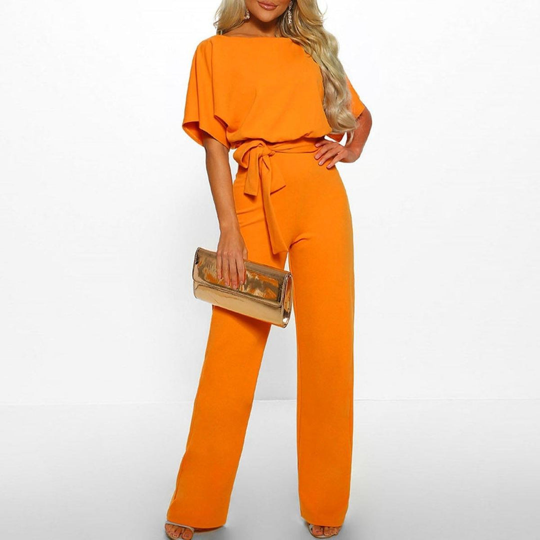 Jumpsuit Casual para Mujer con Cinturón en Amarillo