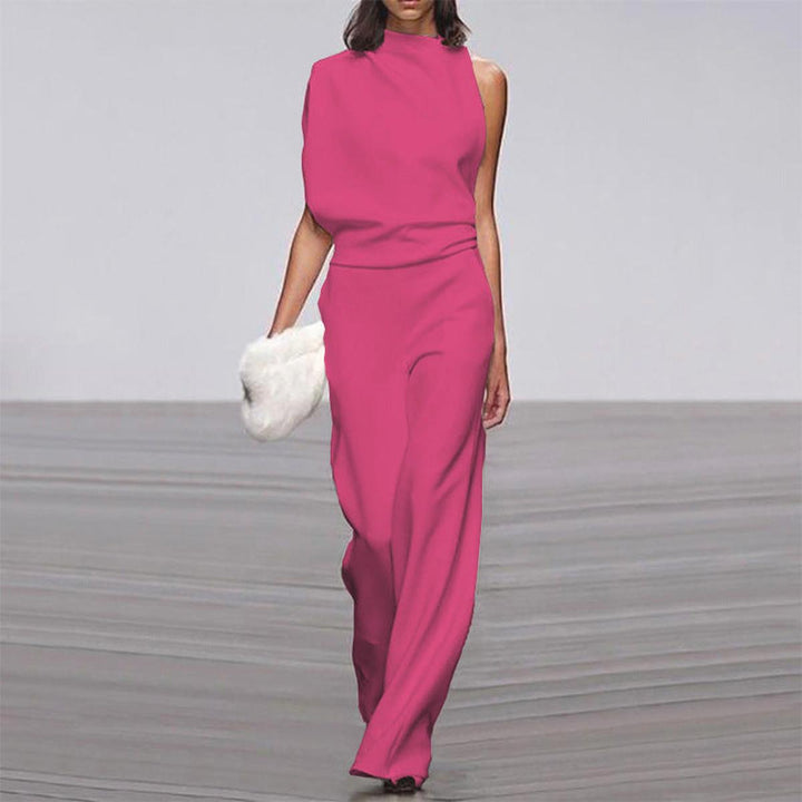 Jumpsuit Mujer Asimétrico con Pierna Ancha en Fuchsia