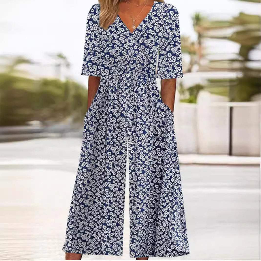 Jumpsuit para Mujer Estilo Boho Floral en Blanco