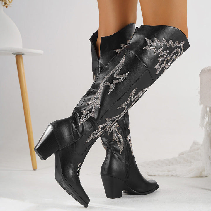 Klassische Damen Winterschuhe im Cowboy-Stil für Herbst (2)