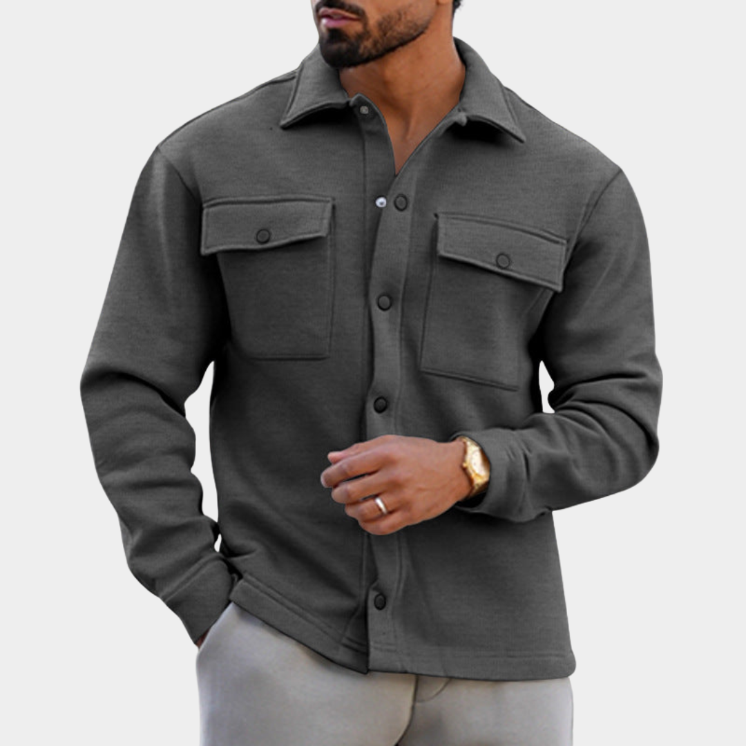 Klassische Herren Jacke aus Fleece in Grau