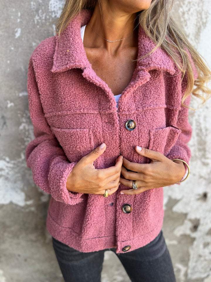 Kuschelige Damen Winterjacke mit Innenfutter in Rosa