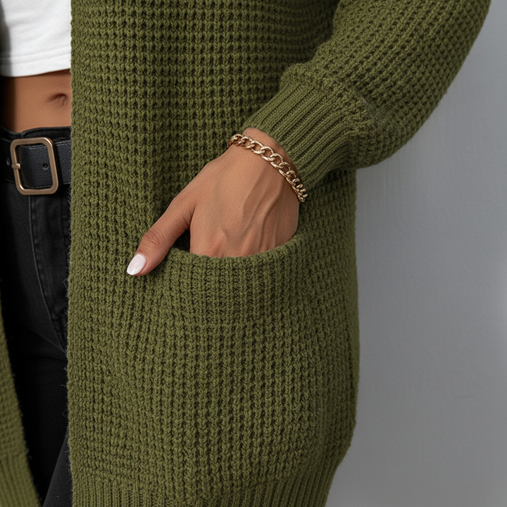 Lange Damen Strickjacke für den Herbst (3)