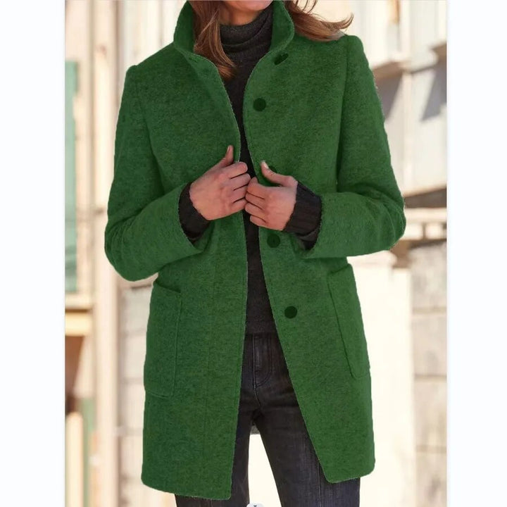 Lange elegante Damen Herbst Jacke in Grün
