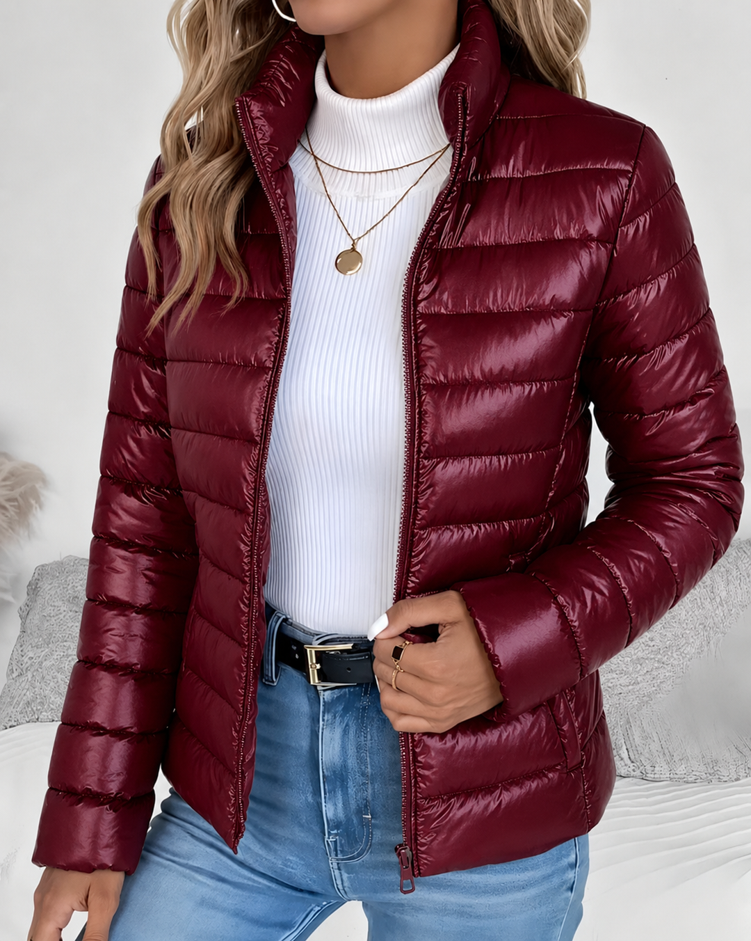 Leichte Damen Herbstjacke für Übergänge in Rot