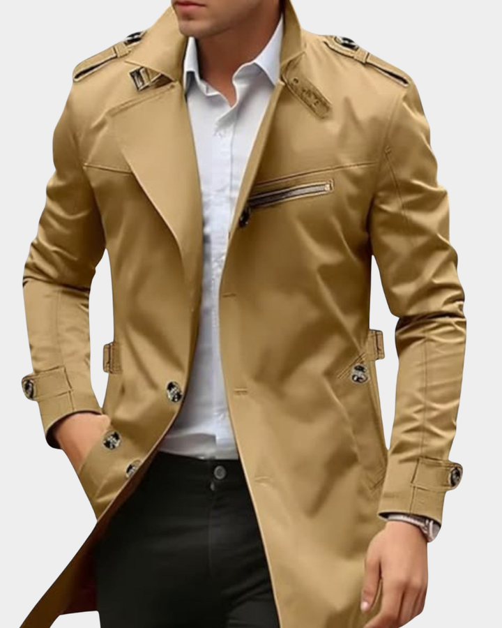 Leichte Herren-Jacke für den Herbst in Dunkelbeige