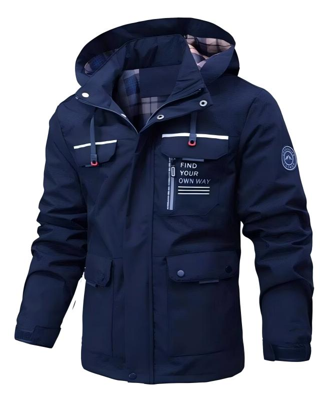 Leichte Wasserdichte Herren-Jacke für Herbst in Marineblau