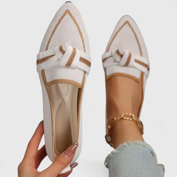 Loafer para Mujer Puntudo Elegante de Verano en Blanco