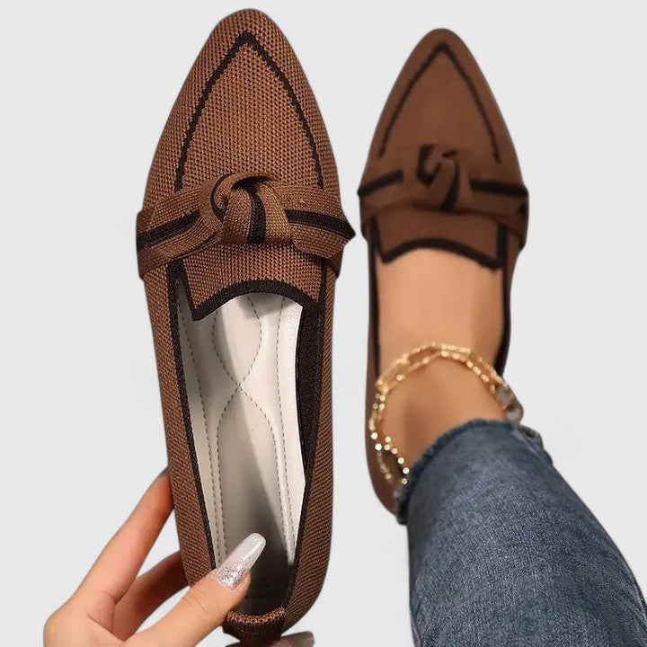 Loafer para Mujer Puntudo Elegante de Verano en Caqui