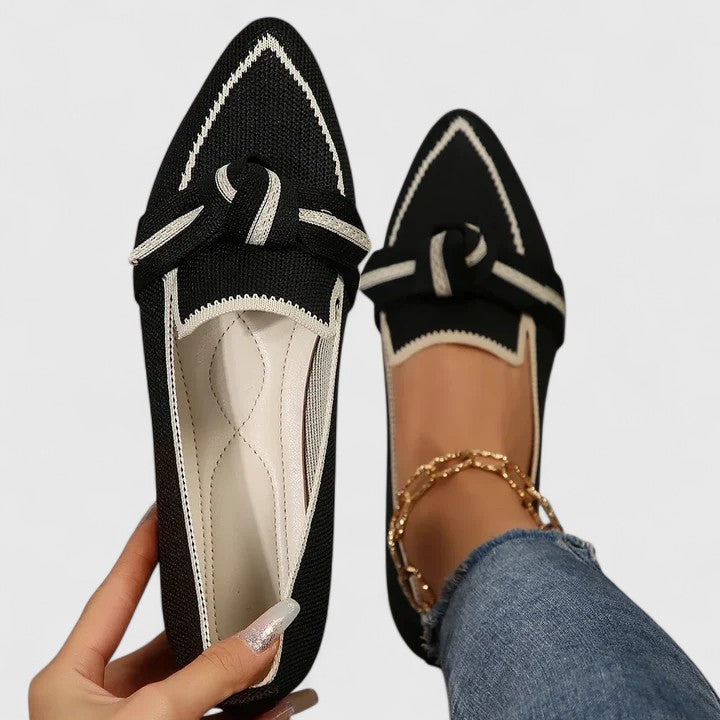 Loafer para Mujer Puntudo Elegante de Verano en Negro
