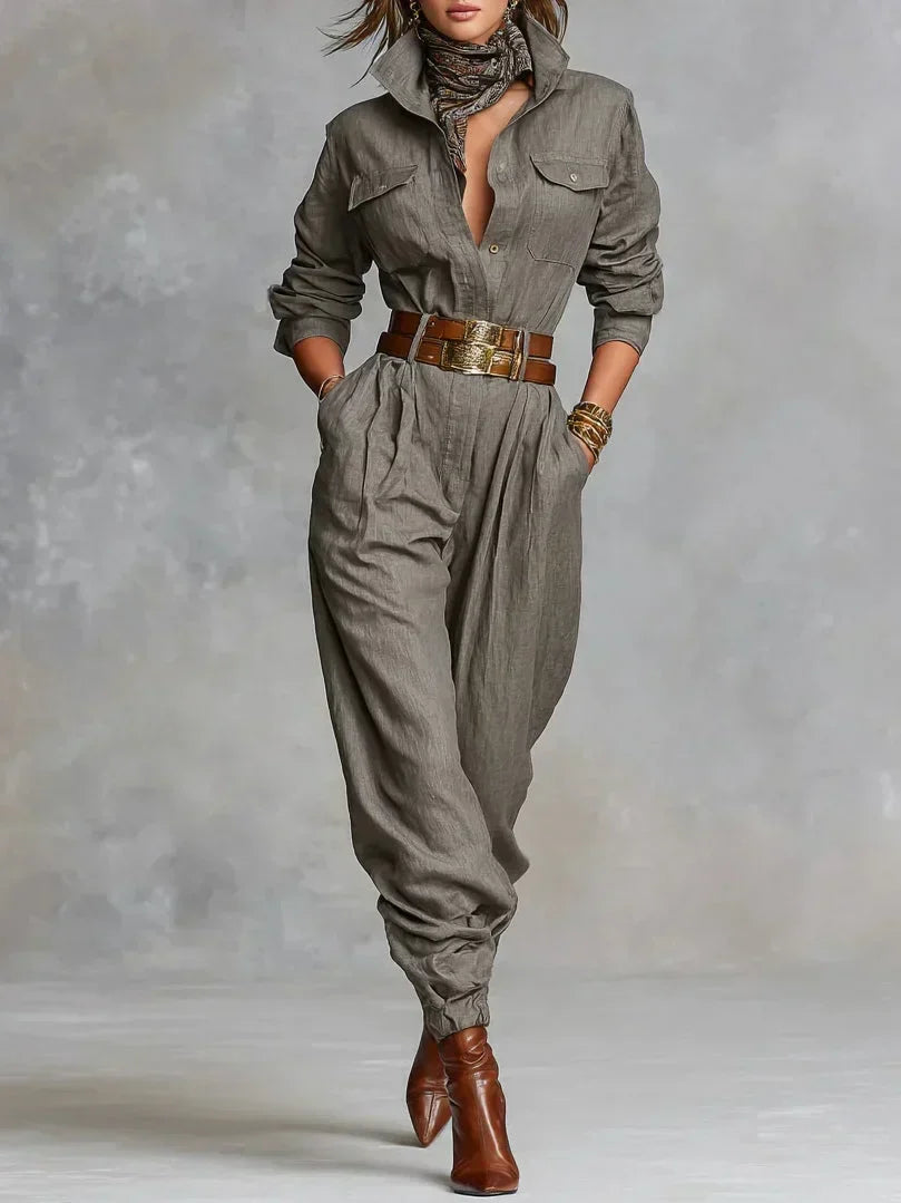 Look Otoño Mujer Enterizo Lino Algodón