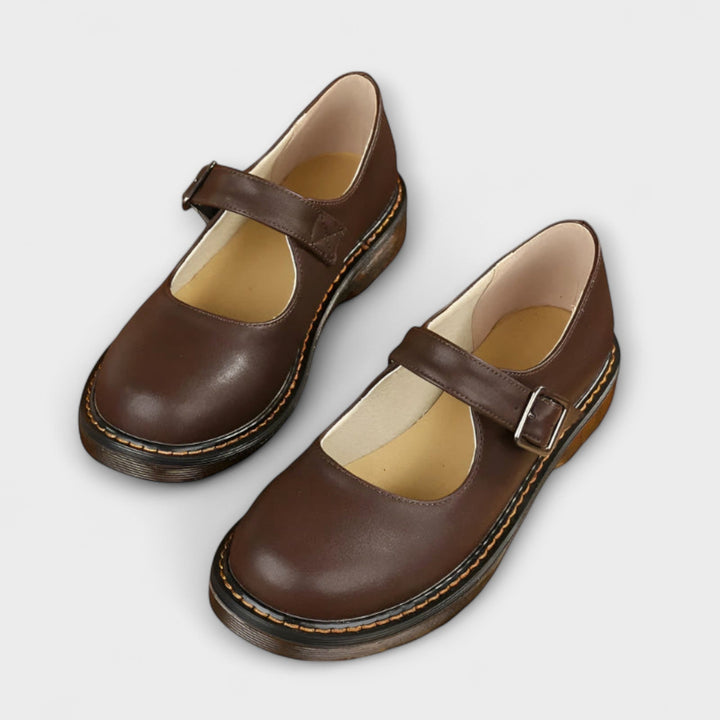 Mary Janes Ortopédicas Clásicas Vintage en Marrón