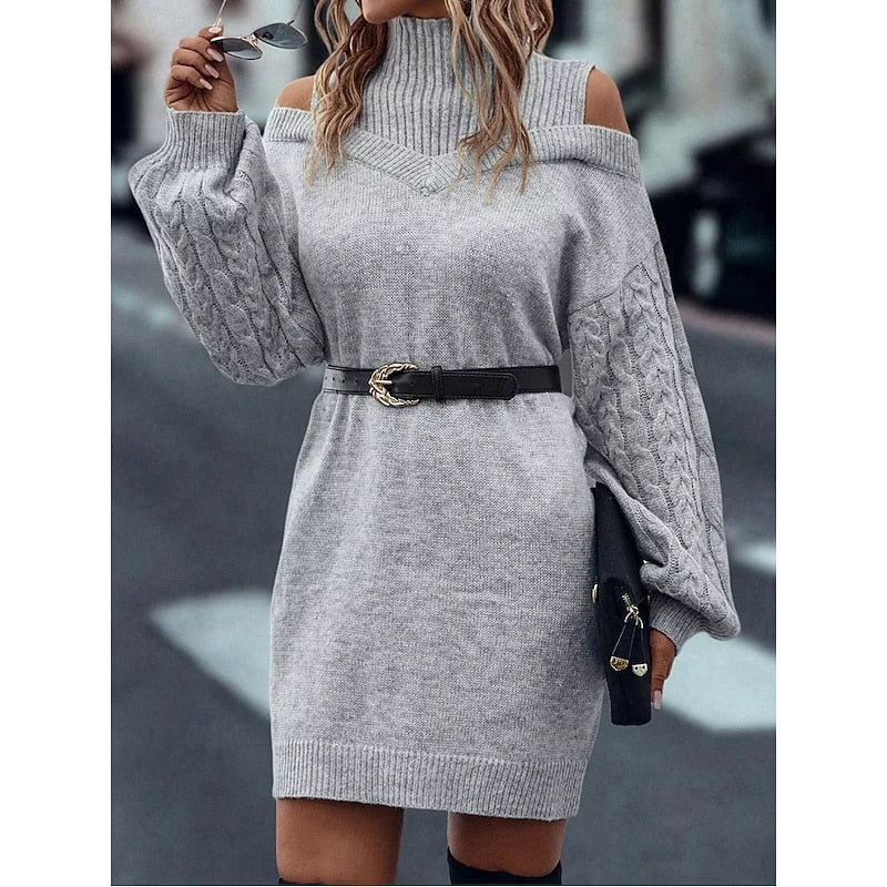 Mini Strickkleid Damen für den Herbst (10)