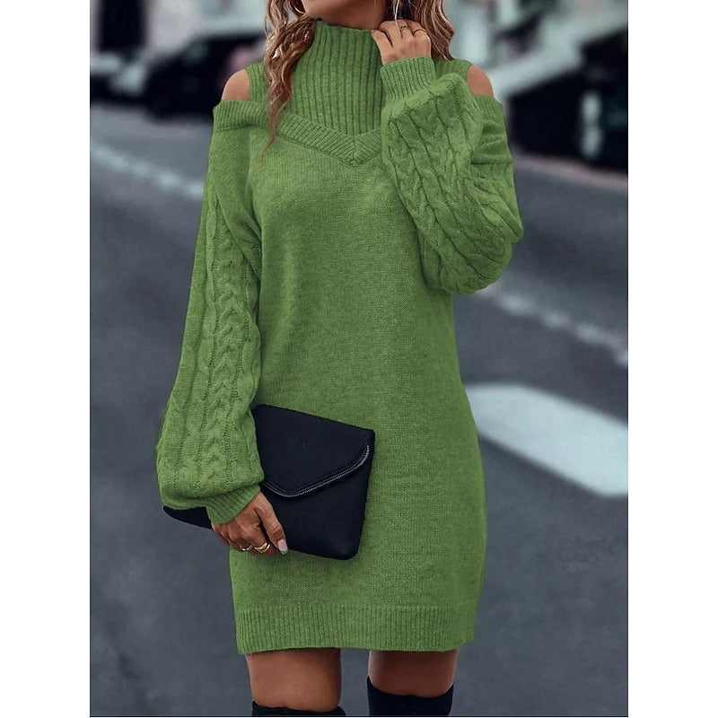 Mini Strickkleid Damen für den Herbst (11)