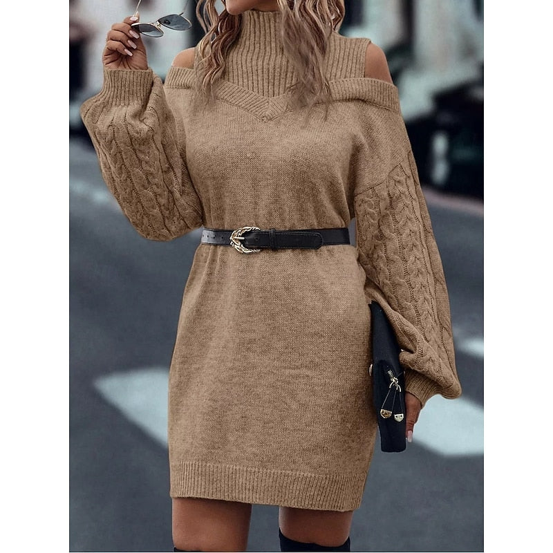 Mini Strickkleid Damen für den Herbst (2)