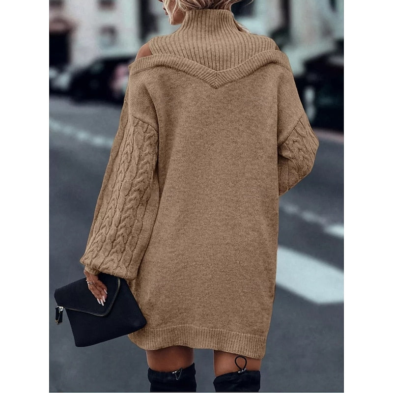 Mini Strickkleid Damen für den Herbst (5)