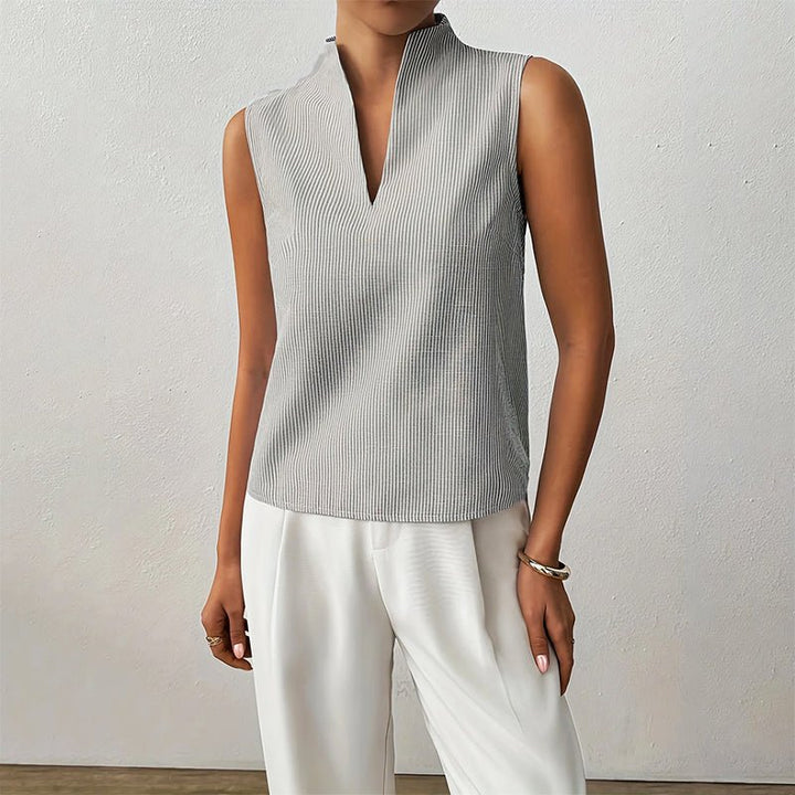 Mujer Blusa de Algodón Rayada Profesional (2)